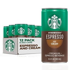 Starbucks Espresso Coffee with Cream 6.5oz Pack of 12 Ready to Drink 140 Cal picture