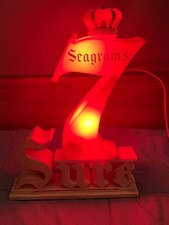 Vintage Seagram's 7 Crown Whiskey Bar Lighted Sign Lamp The Sure One Pre-owned picture
