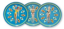 (As-IS) Tin Playboy Bunny Coasters - Set of 3 picture