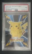 Japanese Pokemon Card - Pikachu Embossed Meiji Promo 1999 PSA 7 POP 68 picture