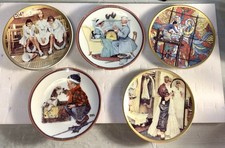 5 RARE VTG MINIATURE NORMAN ROCKWELL PLATES 1949, 1952, 1955, 1958, 1960 Lot#A55 picture