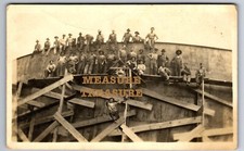 C.1910 RPPC HUGE OIL TANK CONSTRUCTION WORKERS POINTING OK(?) PHOTO Postcard P86 picture