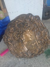 Antique Wahliss Art Nouveau Iris Girl Lady Austria Wien Bronze Statue Wall Art picture