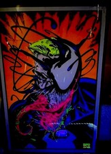 RARE. 1996 MARVEL COMICS SUPERHERO / ANTI HERO VENOM BLACK LIGHT POSTER picture
