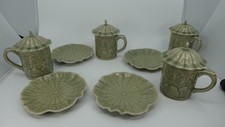 Handmade Siam Celadon 4 Small Plates and 4 Lidded Mugs  picture