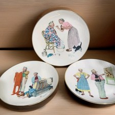 1978 Norman Rockwell Gorham Four Season- 3 Plate Set NIB Spring Winter Fall picture