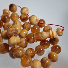 Amber Rosary – 33 Oval Beads, 13 mm, Golden Brown Amber Rosary 51gram picture