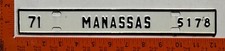 1971 Manassas, Virginia License plate picture