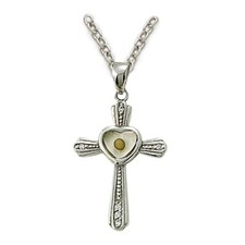 Ladies 925 Sterling Silver Mustard Seed Cross Christian Pendant Necklace picture