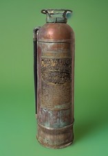 Vintage Badger's Fire Extinguisher Copper Brass EMPTY Boston MA USA 2.5 Gallons picture