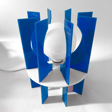 MODPOP Space Age Royal Blue Table Lamp - 1970s Retro Mid Century Modern Sputnik picture