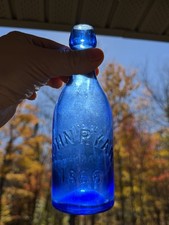 Antique JOHN RYAN 1866 Bottle Savannah Georgia GA Cobalt Blue Blobtop Blob Top picture