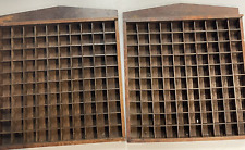 2pc lot Vintage MSR Wooden 100 Thimble Wall Display Shelf Shadowbox 14x15