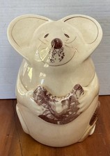 Vintage N.S. Gustin Mouse Ceramic Cookie Jar Cream 1950s-1970s 10.25