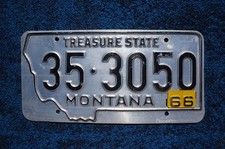 1966 MONTANA License Plate - TREASURE STATE picture