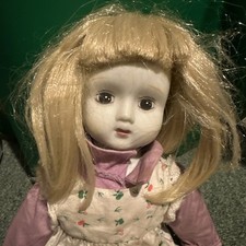 Vintage 1982 Schmid Musical Porcelain Doll Bisque Head Soft Body picture