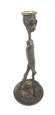 BRONZE FIGURAL DEVIL CANDLESTICK picture