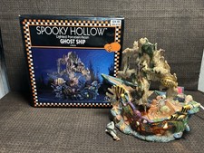 Vtg 1998 Spooky Hollow Lighted Porcelain Resin Ghost Ship READ picture