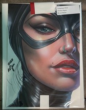 Catwoman Original Art Aurelio A. Rigoni 2025 Signed 9x12 Mixed Media DC picture