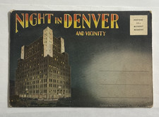 Night in Denver and Vicinity Colorado Postcard Folder Booklet Fold Out 18 views picture