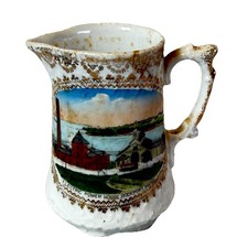 ROCKPORT MAINE ME Antique ELECTRIC POWER HOUSE Souvenir WHEELOCK China Creamer picture