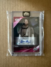 Topps 2023 Star Wars Black Chrome Benny Safdie As Nari Pink Refractor Auto # 2/5 picture