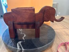 Vintage Wood Elephant Planter Homemade picture