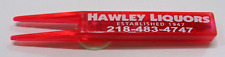 Vintage 1990s Hawley MN Liquors Red Plastic Golf Shoe Cleat Divot Score Pencil picture