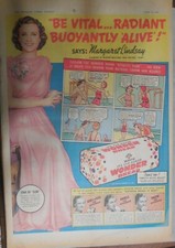 Wonder Bread Ad: Hollywood Star Margaret Lindsay from 1937 Size: 15 x 22 Inches picture