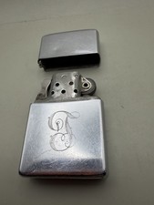 Vintage 1950-1957 High Polish Chrome Zippo Lighter W/ Initials ***READ picture