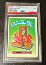 Topps 1985 Garbage Pail Kids Cindy Lopper #37b Series 1 Sticker PSA 7 picture