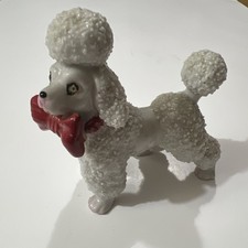 Spaghetti Poodle Figurine White Red Bow Japan picture