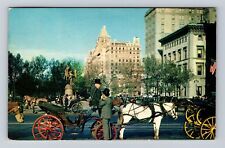 New York City NY-Carriages On 59th Street, Advertisement Vintage c1963 Postcard picture