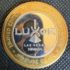 ⭐️LUXOR HOTEL & CASINO Limited Edition 999% .6 Oz Pure Silver Strke Center⭐️ picture