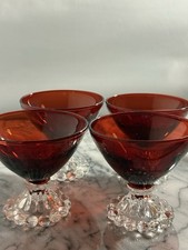 Set of 4 Vintage Anchor Hocking Royal Ruby Red Boopie sherbet glasses picture