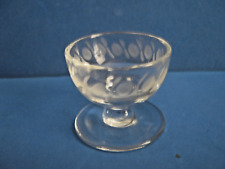 SMALL CRYSTAL PEDESTAL OPEN SALT CELLAR w/ENGRAVING CIRCLING THE BOWL picture