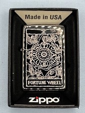 Fortune Wheel Design 46138 High Polish Black Zippo Lighter NEW picture
