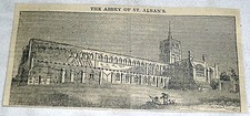 1832 small magazine engraving ~ THE ABBEY OF ST. ALBANS ~ England picture