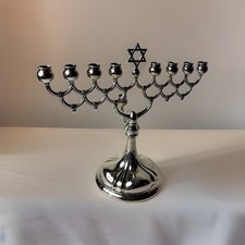 835 / 1000 Solid Silver Menorah Made by Emil Hermann. picture