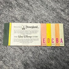 Vtg 1979 Disneyland Ticket Book Junior 11 Adventures E D C B A 7/11 Matching #s picture
