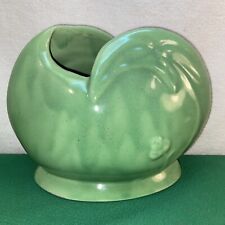 Vtg 1940-50’s Caladium Leaf Pottery Art Shabby Green Cottage Planter Vase picture