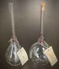 (2) Rare Miniature Bottles 1988 Poli Grappa Amorosa 100ml Empty Hand Blown Glass picture