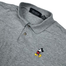 VTG Disney Parks Men's  Mikey Mouse Cotton Blend Polo Shirt Gray • XL picture