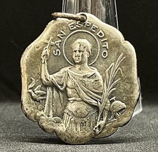 Argentina 1900´ antique St Expeditus catholic medal Art Nouveau design, unifaz picture