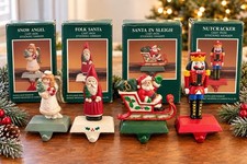 Midwest Cast Iron Christmas Stocking Hangers Set of 4 Santa Angel Nutcracker picture