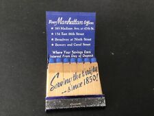 Feature Unused Matchbook Manhattan Savings Bank Serving The Thrifty Since 1850 picture