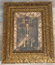 ~1877 ANTIQUE NUNS CONVENT THY KINGDOM COME WALL SHADOW BOX 21