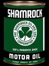 Shamrock Motor Oil Can Themed NEW Metal Sign: 12 x 16