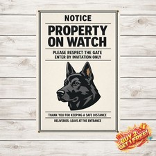 Dutch Shepherd Dog Home Protected By Good Metal Tin Sign 8x12 picture