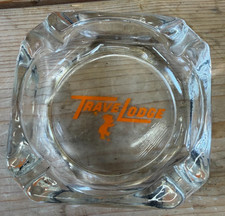TraveLodge Glass Ashtray VINTAGE Motel Sleepy Bear Travel Lodge Motel Logo picture